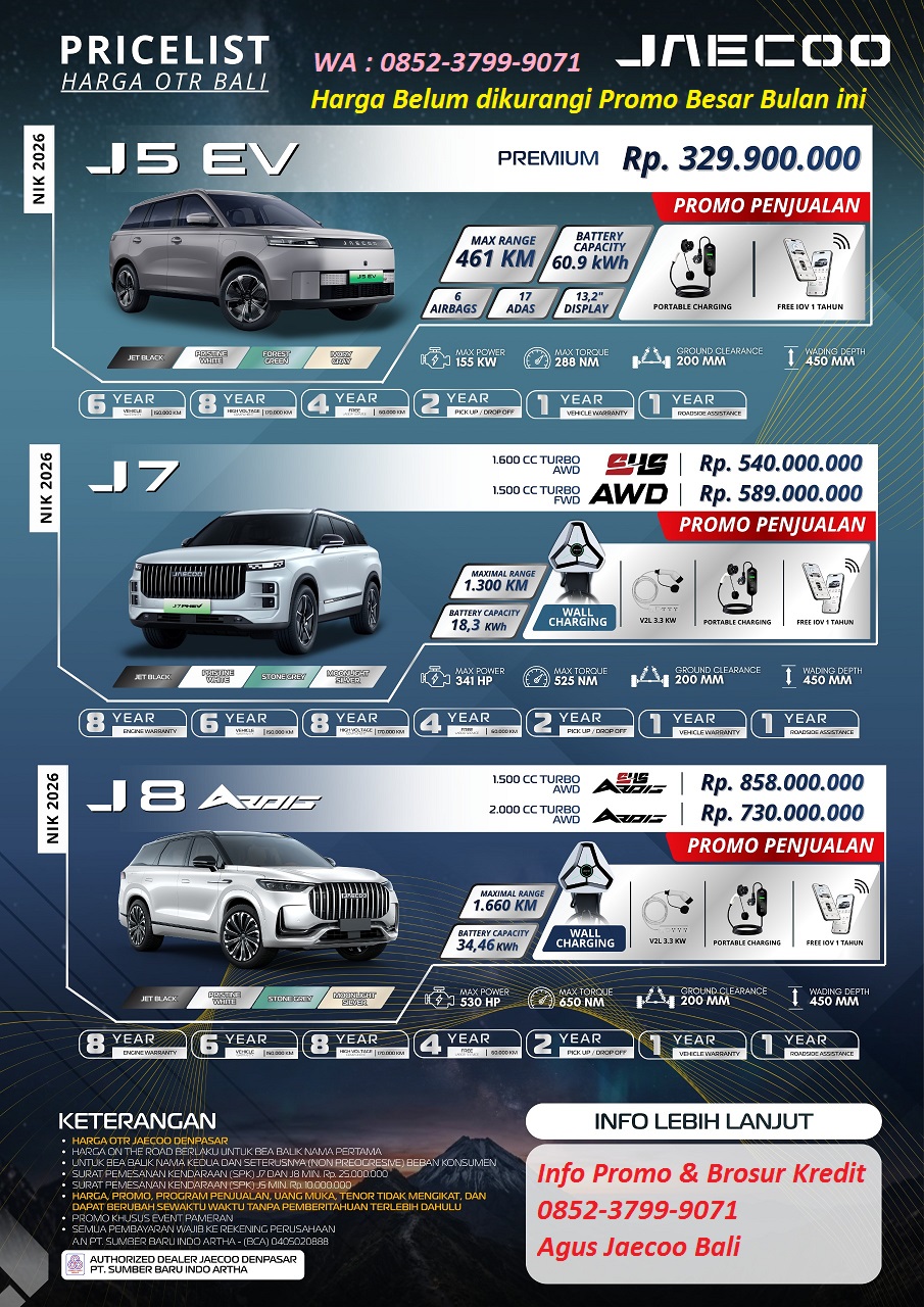 harga mobil jaecoo bali
